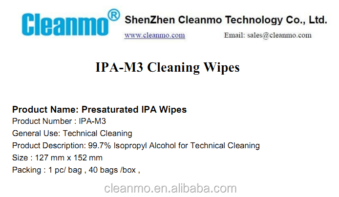 Ipa-m3,99％アルコール、 技術的なクリーニング、 ウェットワイパー、 リントフリー、問屋・仕入れ・卸・卸売り