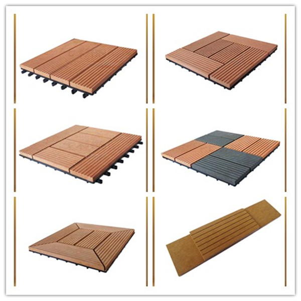 新しいデザインの木製diyプラスチック複合材デッキの床、 卸売wpcdiyのタイルの床問屋・仕入れ・卸・卸売り