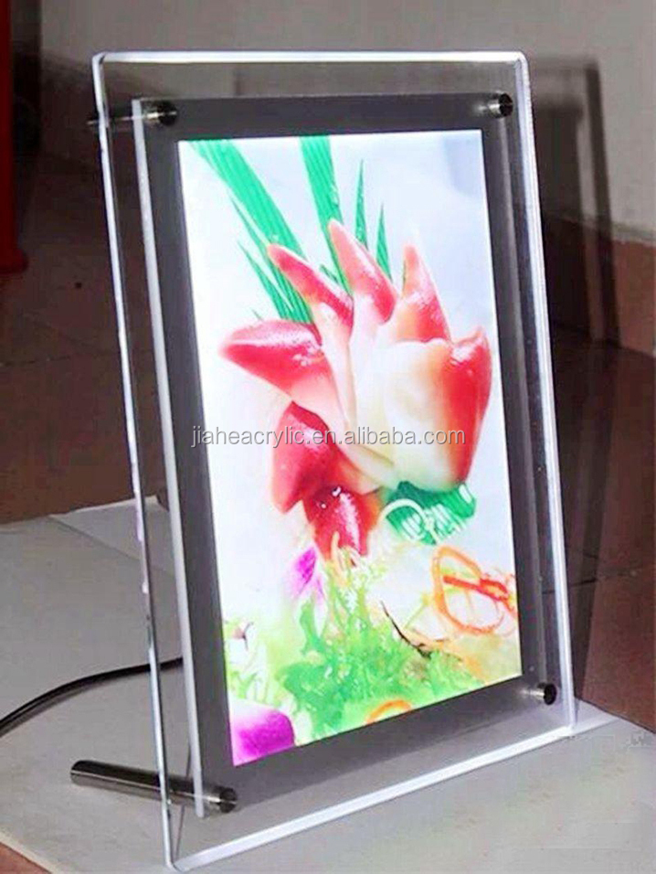perspex led light photo frame display stand perspex Light Box
