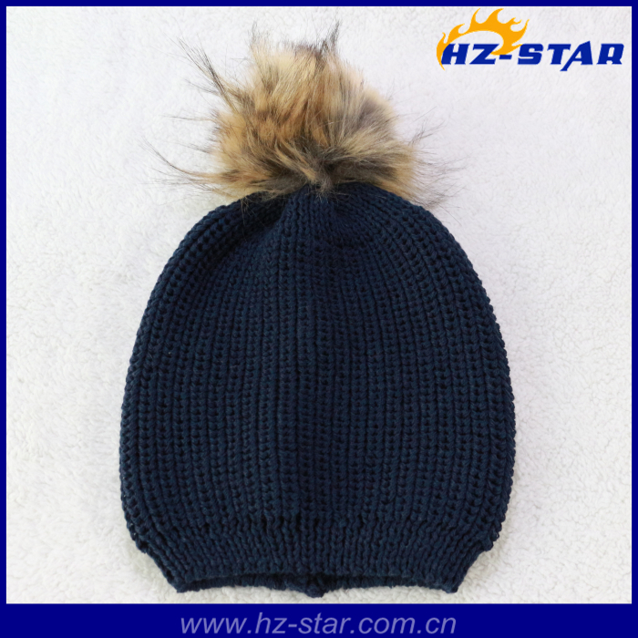 冬の女の子のファッションカスタムhzm-135542015最高の冬の帽子ポンポンまみれと/人気のニット帽仕入れ・メーカー・工場