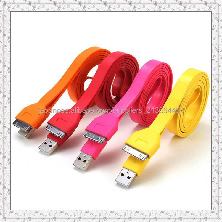 中国フラットusbデータケーブル充電器iPhone4のためのフラットなUSBデータケーブル問屋・仕入れ・卸・卸売り