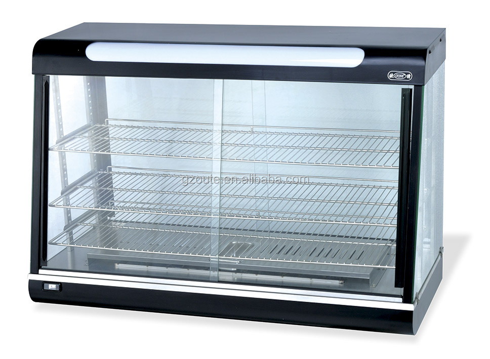 Guangzhou Factory Price Curved Glass Food Display Warmer Cabinet