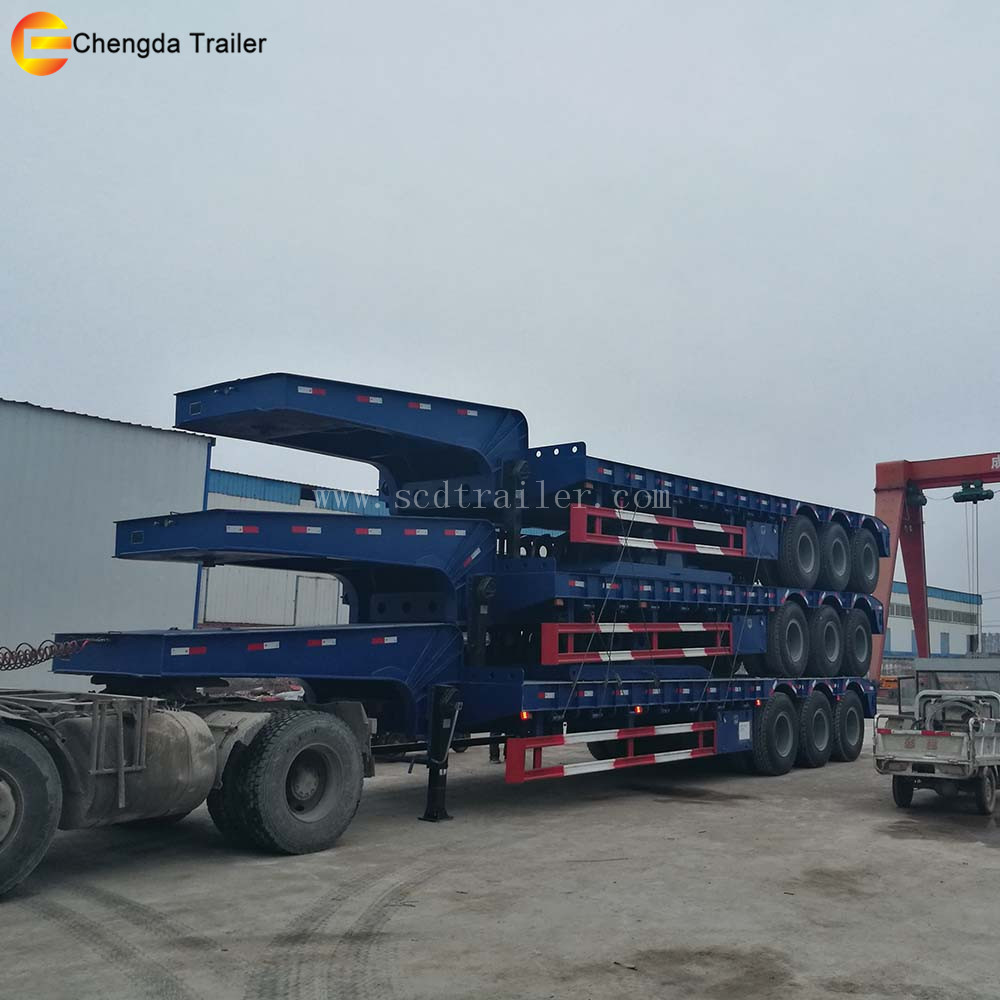 Usado cimc nova marca 13m 3 eixos caminhão rebaixado 60 toneladas novo  semi-reboque de cama baixa carregadeira semi-reboque de transporte de  caminhão baixo em Xangai, Xangai, China