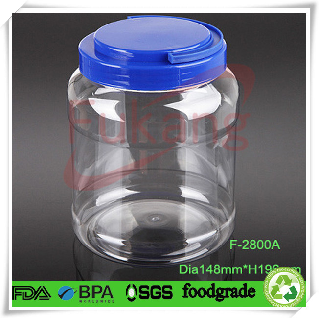 3500ml Transparent Large Plastic Candy Jar With Handle Lid For Plastic