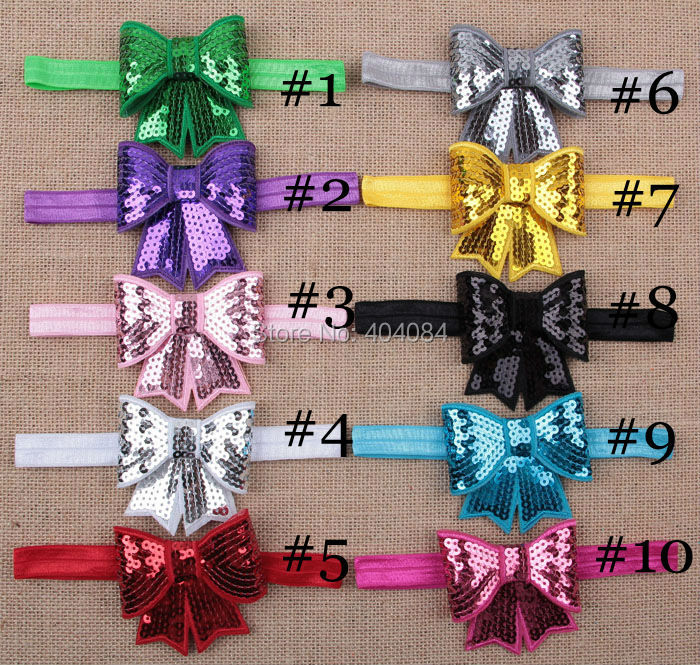 новый блеск блесток немного развеселить волос лук hairbands ребенка девушка новорожденных мягкой стрейч ободки 20pcs/lot drop Доставка новый блеск блесток немного развеселить волос лук hairbands ребенка девушка новорожденных мягкой стрейч ободки 20pcs/lot drop Доставка