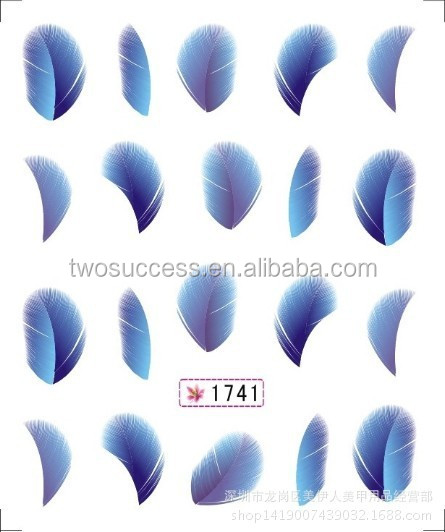 new feather nail sticker (3)