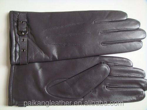 女性用ファッション革手袋、 羊革手袋、 黒い色仕入れ・メーカー・工場