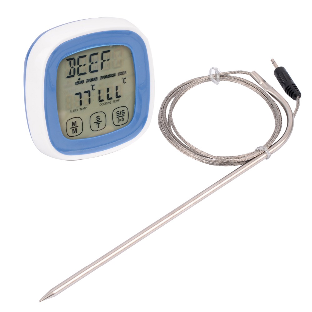 Touch Screen Digital Cooking Thermometer With Probe And Built In