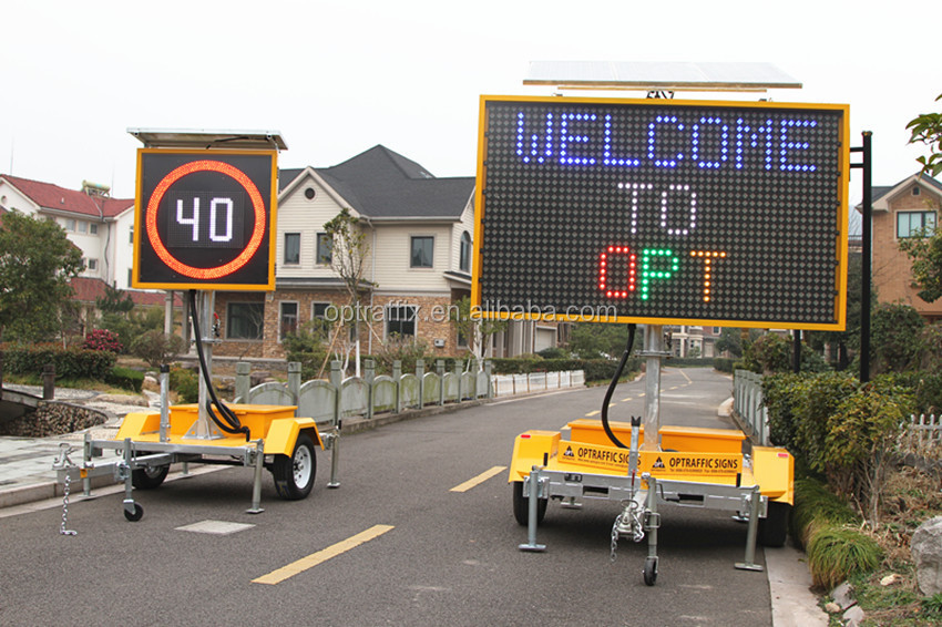 Solar Powered Outdoor Led Display Sign Message Board Road Traffic Vms