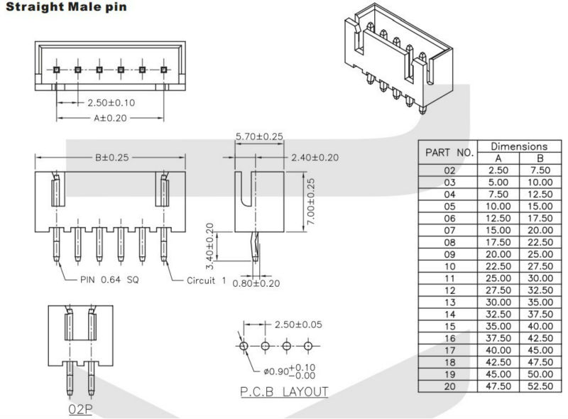 2.5mm電線コネクタ2345678910111213141516１718kls1-2.50ピン、 ul、 cerohs指令仕入れ・メーカー・工場