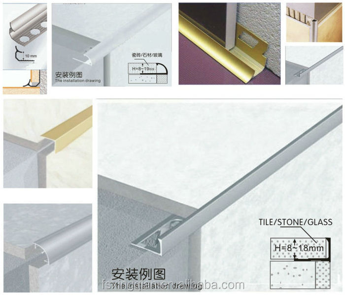 多くの色卸売2.5mアルマイトアルミタイルトリム問屋・仕入れ・卸・卸売り