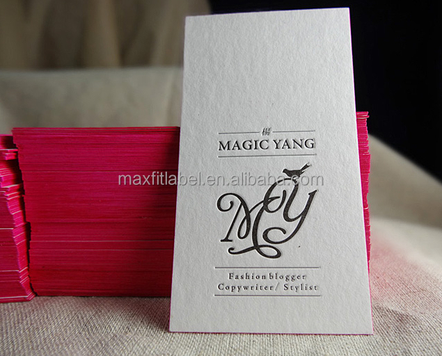 直接工場の綿紙優雅な名前カード活版印刷色エッジ付き名刺仕入れ・メーカー・工場