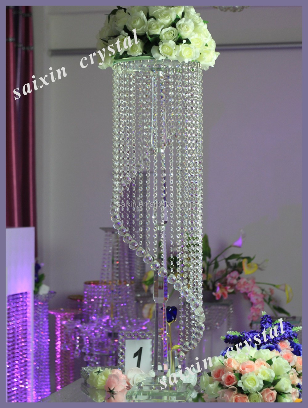 Gorgeous Hanging Crystal Wedding Decoration Centerpieces Buy