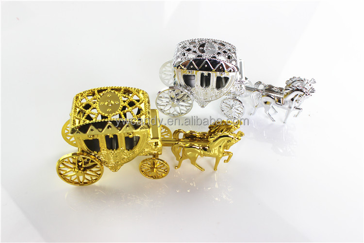 New Assorted Color Plating Process Plastic Pumpkin Horse Carriage Candy boxes Chocolate Boxes Wedding favour gift boxes