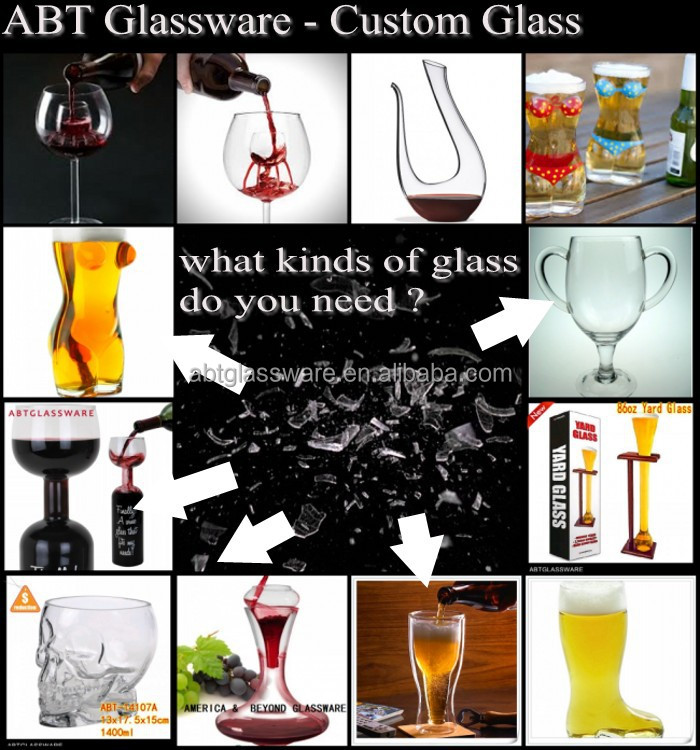 Unique design hand blow red wine glassware