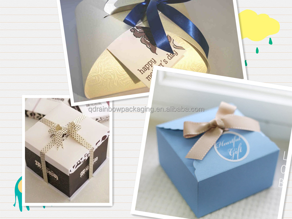 カスタムの食品グレード2014年新しいファンシー装飾的な紙のケーキの箱のデザインとoemロゴ仕入れ・メーカー・工場