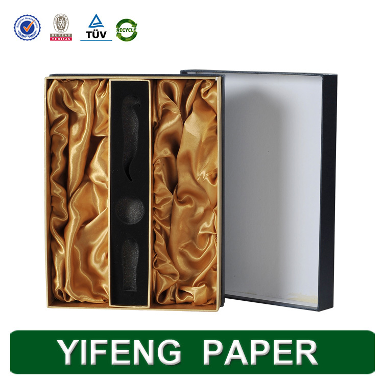 red wine and bottle opener packaging carrier paper box with foam inside