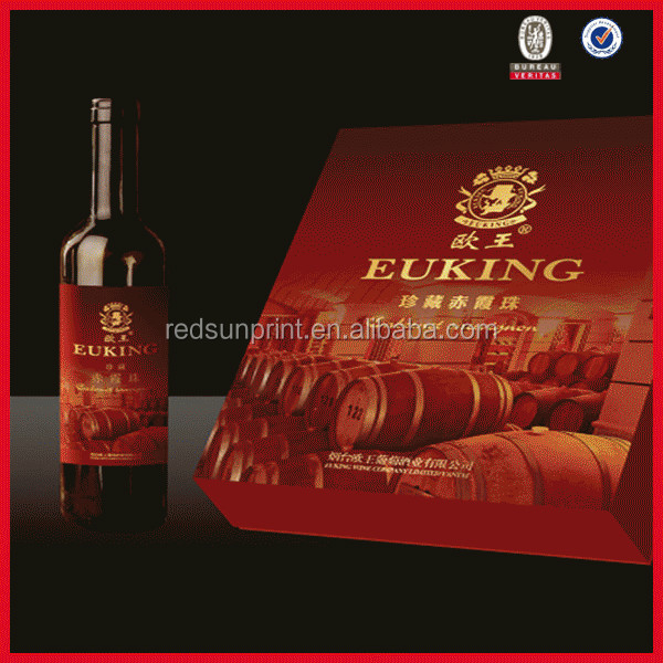 BOX WITH CUSTOMED LOGO RED WINE PAPER BOX
