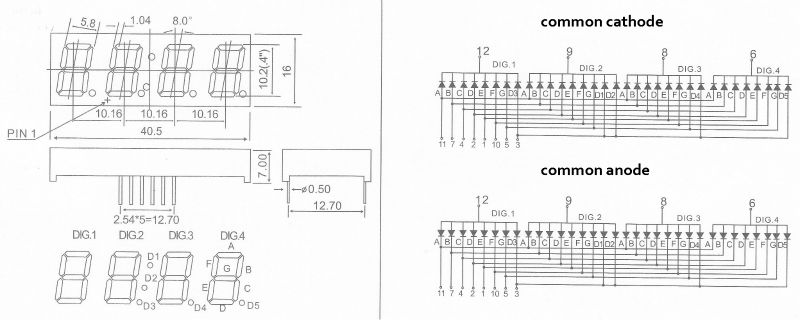 0.4 inch led clock sign 7 segments 4 digits 4041-a/bsr ultra red