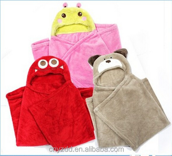 Hooded Animal Blanket for children/Animal Fleece Blanket with Hooded