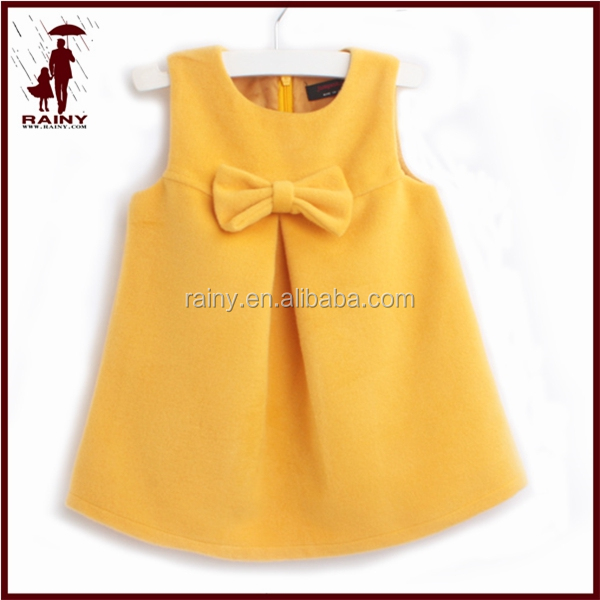黄色の色の衣類の女の子の冬のちょう結びの人気ドレスパーティー仕入れ・メーカー・工場