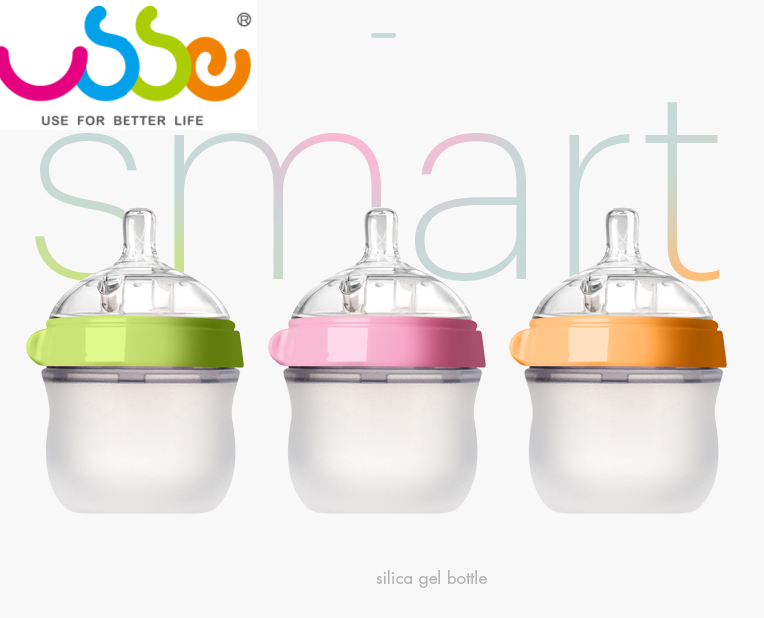 USSE AMAZON hot selling Natural Feel Silicone Baby Bottle, 5 Ounces