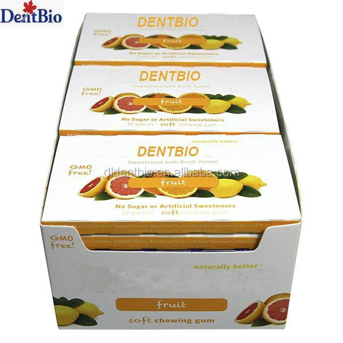 GMO free fruit sour sweet sugar free chewing gum