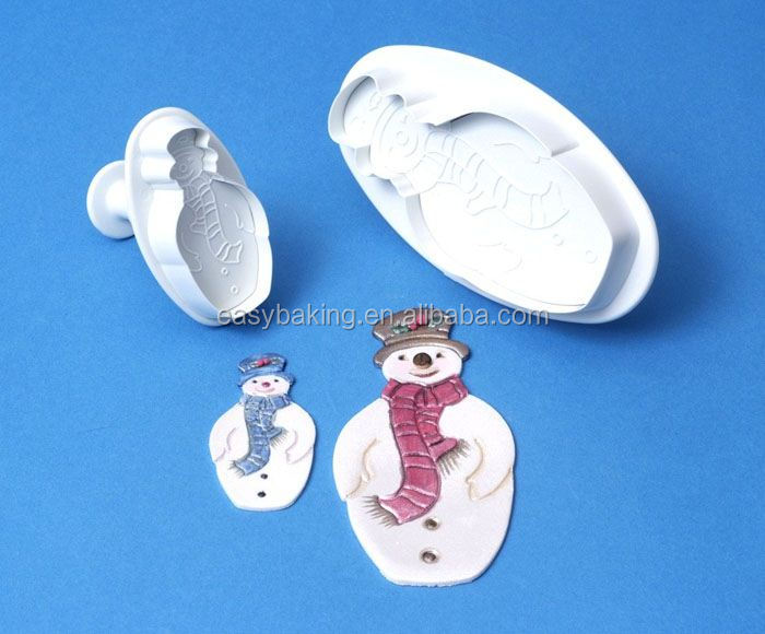 Wholesale custom snowman christmas plunger cutter for cake decorating