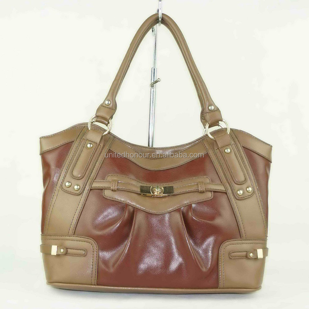 PU leather brown model miss unique design retro vintage style handbags