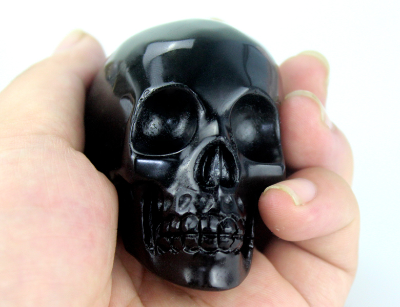 卸売黒曜石どくろ彫刻最高品質3インチ販売のための頭蓋骨のクラフト仕入れ・メーカー・工場