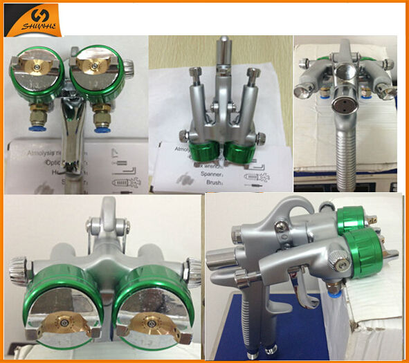 2014 hot chrome paiting machineclear plastic lollipop sticks double nozzle spray gun