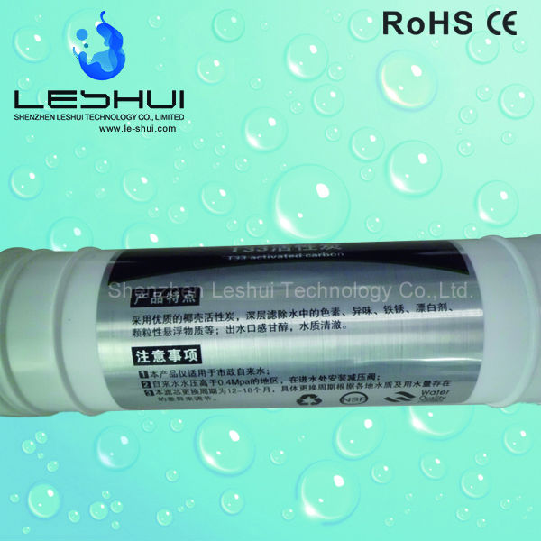 Coconut Shell T33 Water Filter Cartridge 5 Micron 125PSI Large Flow Filter