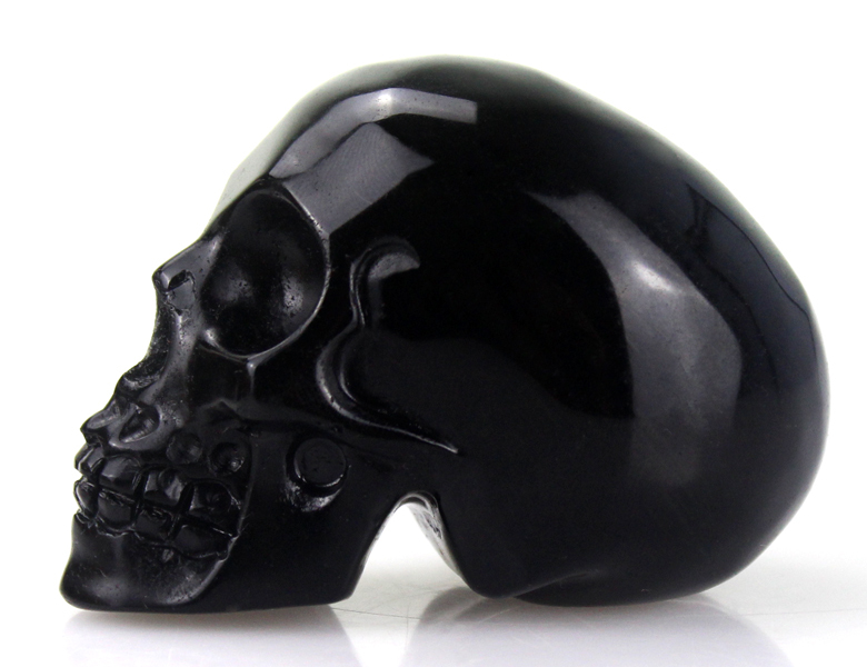 卸売黒曜石どくろ彫刻最高品質3インチ販売のための頭蓋骨のクラフト仕入れ・メーカー・工場