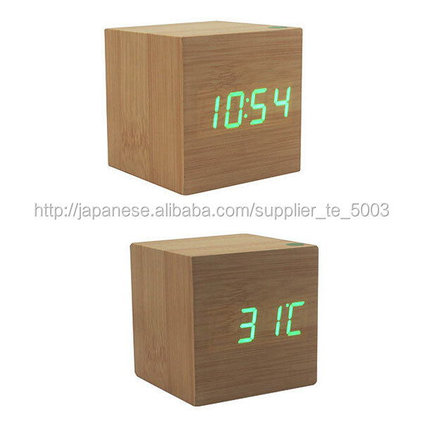 ボイスコントロ木製LED クロック--グリーン色 LED問屋・仕入れ・卸・卸売り