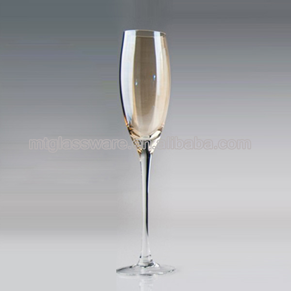 unique champagne wine glasses wholesale with gold rim long stem,China