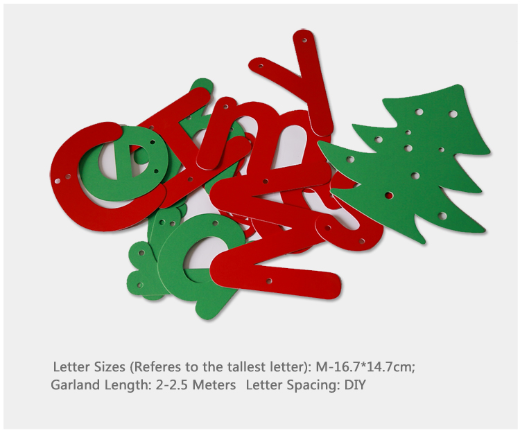 メリークリスマス段ボールクリスマスの装飾のためのバナー3メートル4色コレクション手紙ガーランド仕入れ・メーカー・工場