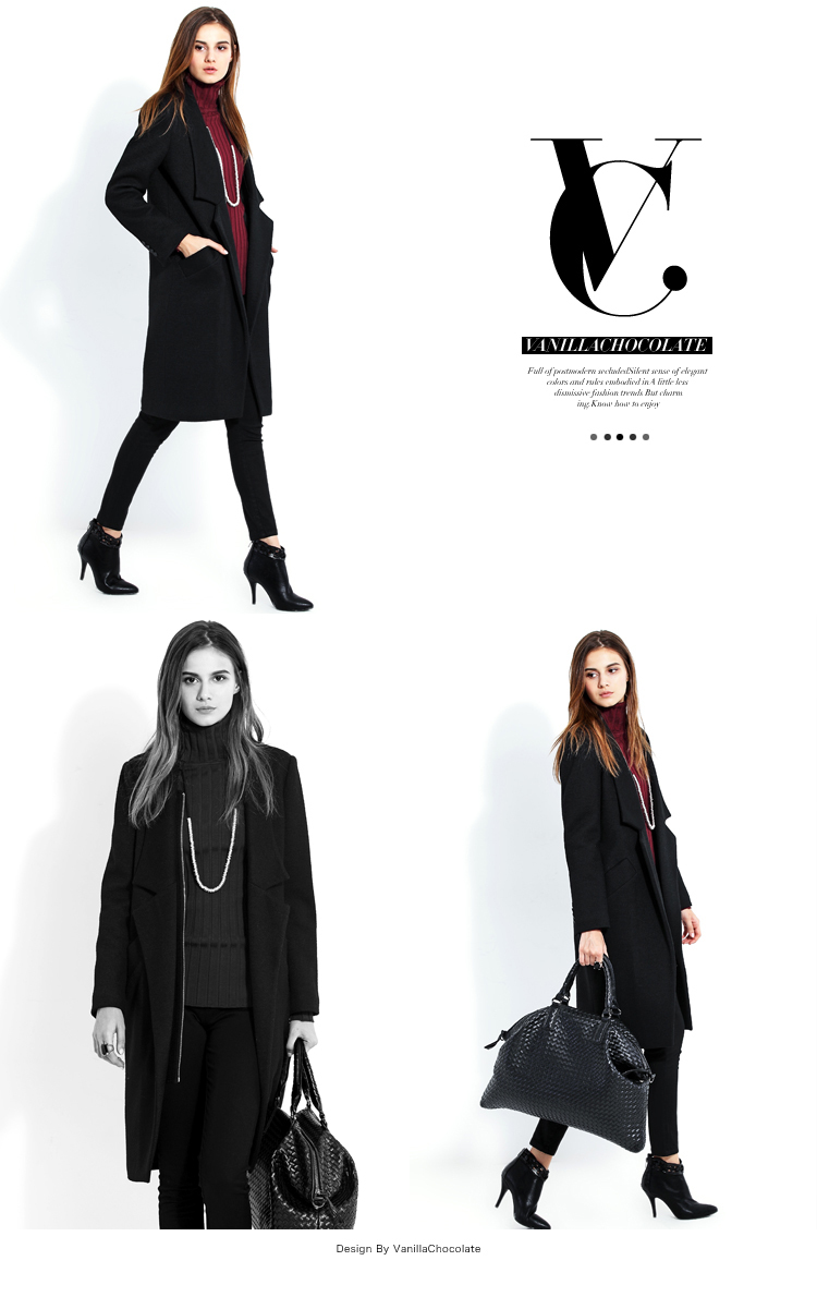 契約したvanillachocolate2015新しい冬のウールのコートファッションステッチジッパーコート仕入れ・メーカー・工場