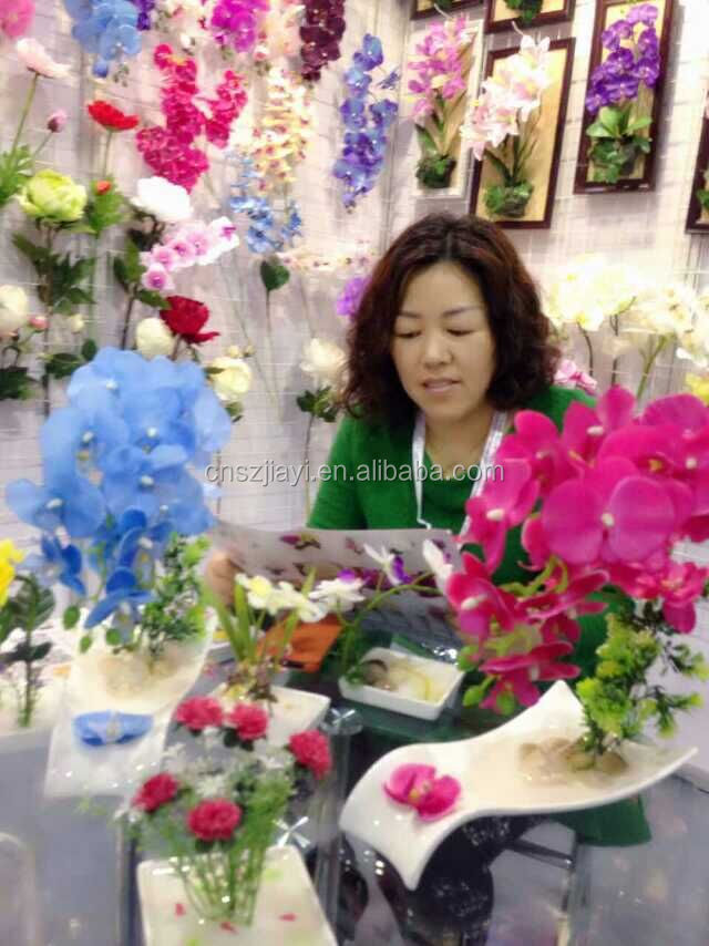 高品質ホーム装飾人工ラテックス花でポット蘭の花仕入れ・メーカー・工場