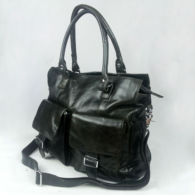 2014 New genuine leather mens leather messenger bag