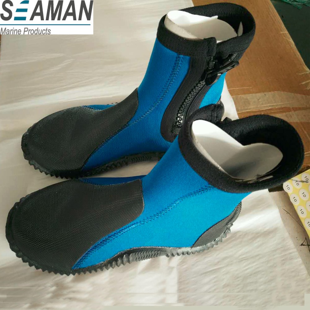 5mm Warm Neoprene Hitop Zipper Water Shoes Boots For Diving,Paddle