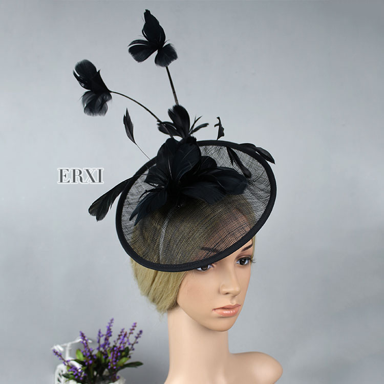 Black Fascinator with Silk outlet Braid Accent