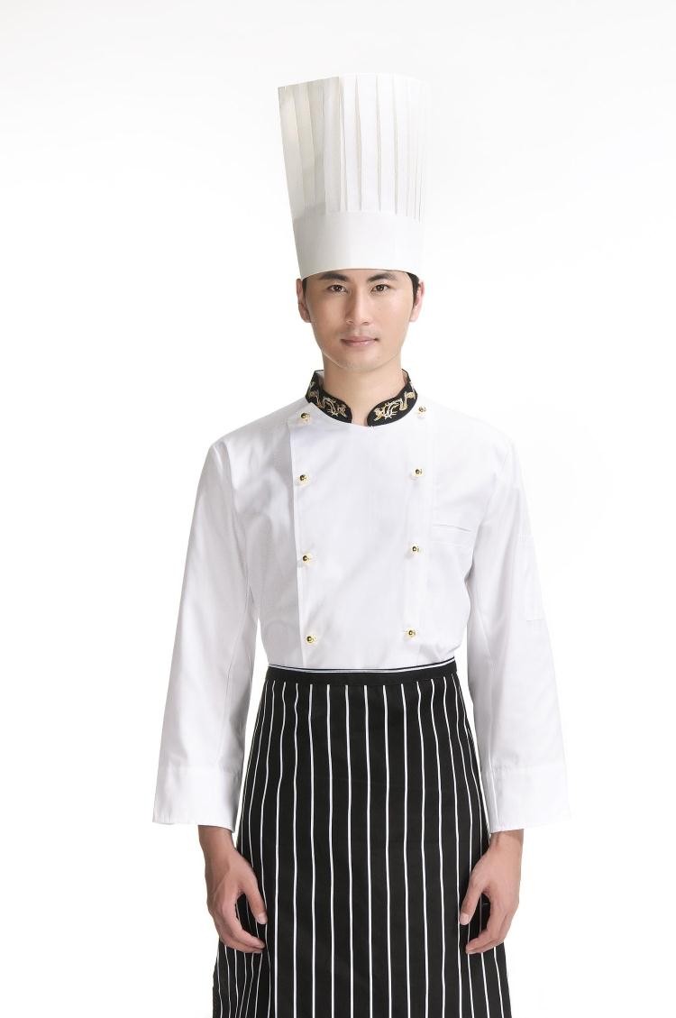 Juqian安いロングスリーブホワイトシェフコートシェフ制服セットで高帽子仕入れ・メーカー・工場