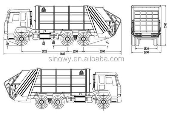 Sinotrukhowo166-371hp6月10日車輪euro2-euro58-16cbm寸法コンパクごみ収集車仕入れ・メーカー・工場
