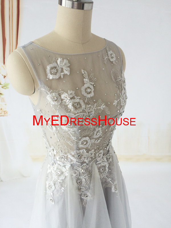 人気のあるmyedresshousemd15052015によってボートネックアップリケボディスチュール薄いドレスセクシーな膝丈のカクテルドレス仕入れ・メーカー・工場