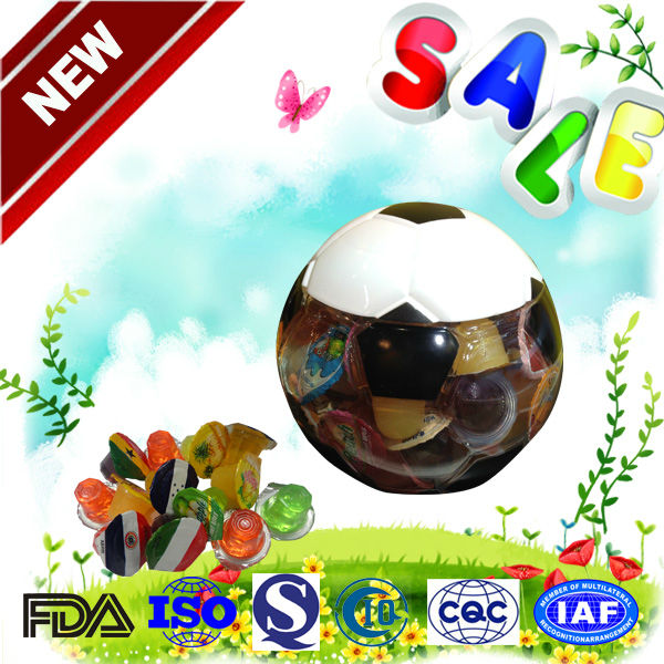 Different flavor mini jello cup sweet candy in soccer ball