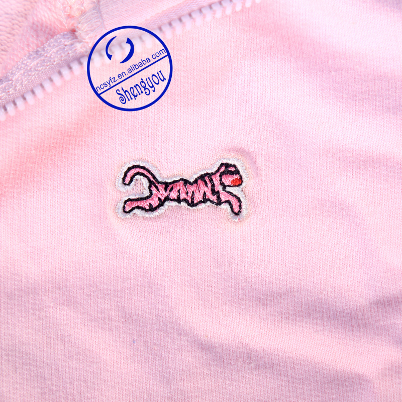 ロングスリーブの女の子カスタムジッパー- アップ刺繍スウェットシャツ卸売仕入れ・メーカー・工場