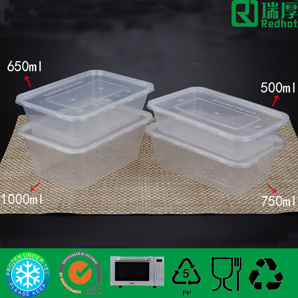 透明なプラスチックの食品保存容器の食品グレードのプラスチック容器食品容器を奪う650ミリリットル仕入れ・メーカー・工場