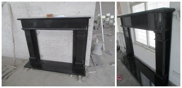 Low Moq Oem Service Absolute Black Granite Fireplace Mantel