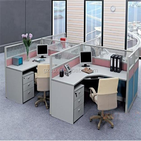 オフィス家具モジュラーオフィスのコンピュータデスク台座付き/木製オフィスのワークステーション問屋・仕入れ・卸・卸売り