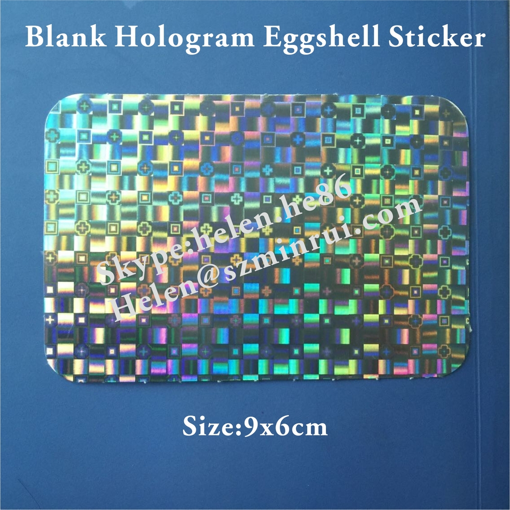 3d Holographic Vinyl Eggshell Stickers In 9x6cm Size,Blanks Hologram Destructible Graffiti Tags